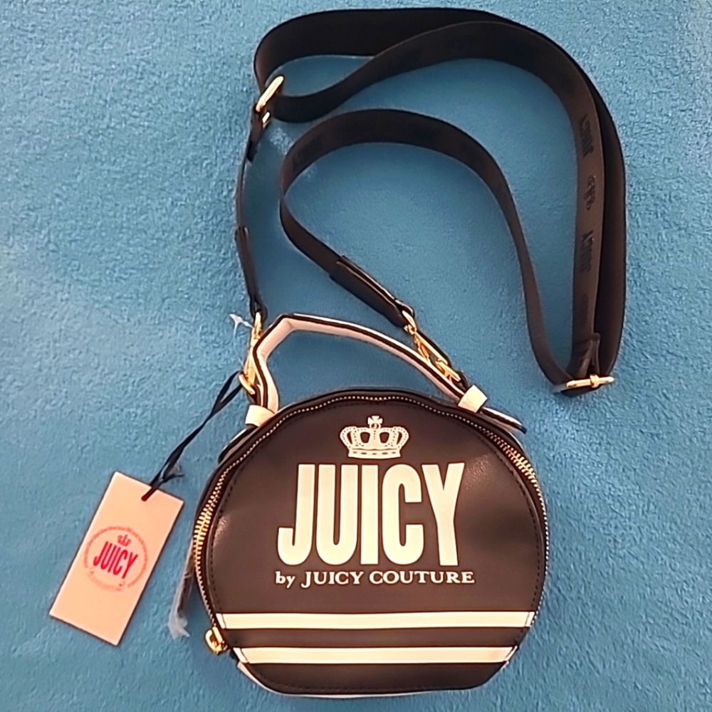Juicy Couture Women's Black Juicy Throw It Back Crossbody Bag Licorice NWT
